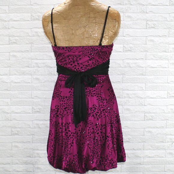 SPEECHLESS Dress Prom Leopard Print Flocked Velvet Pink Animal Print Party Small - Picture 4 of 13